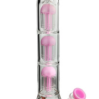 Skleněné bongo Phoenix 46cm - Mléčně růžové