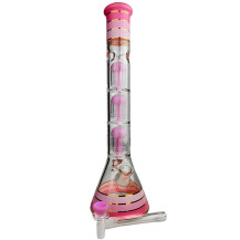 Skleněné bongo Phoenix 46cm - Mléčně růžové