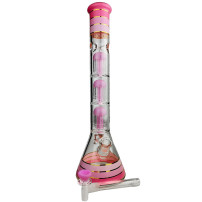 Skleněné bongo Phoenix 46cm - Mléčně růžové