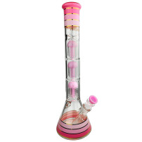 Skleněné bongo Phoenix 46cm - Mléčně růžové