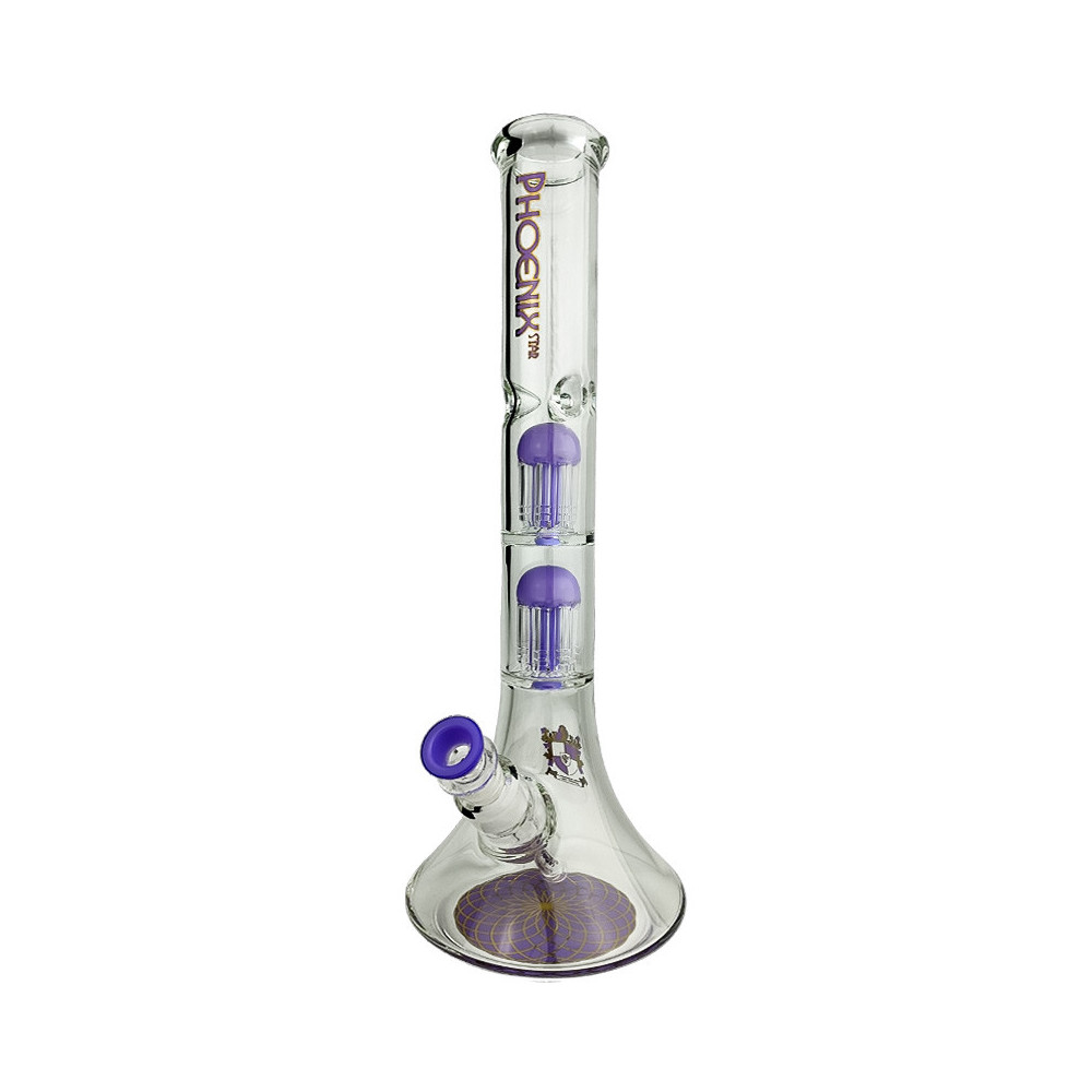 Skleněné bongo Phoenix 41cm - Fialové