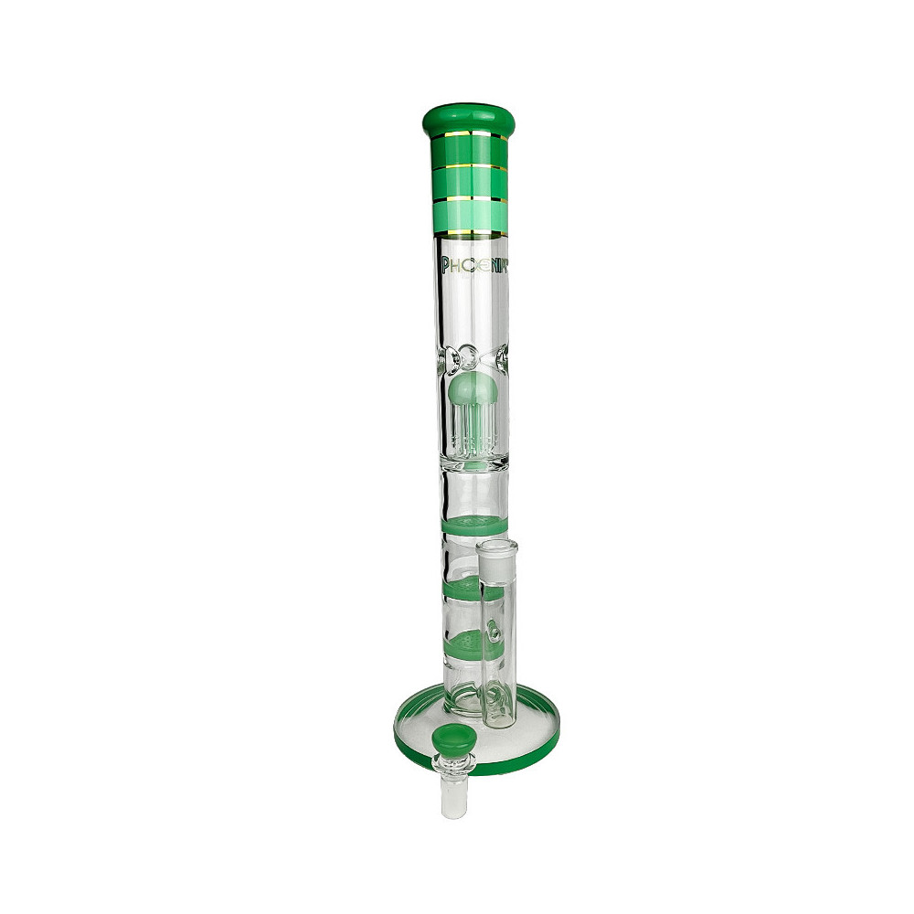 Bong Phoenix Triple Honeycomb 46cm - Zelené