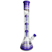Skleněné bongo Phoenix 46cm - Mléčně fialové