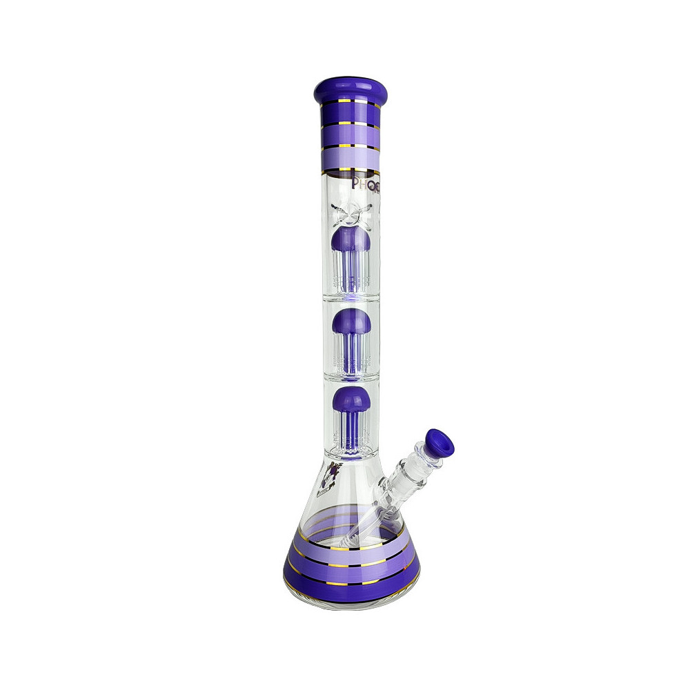 Skleněné bongo Phoenix 46cm - Mléčně fialové