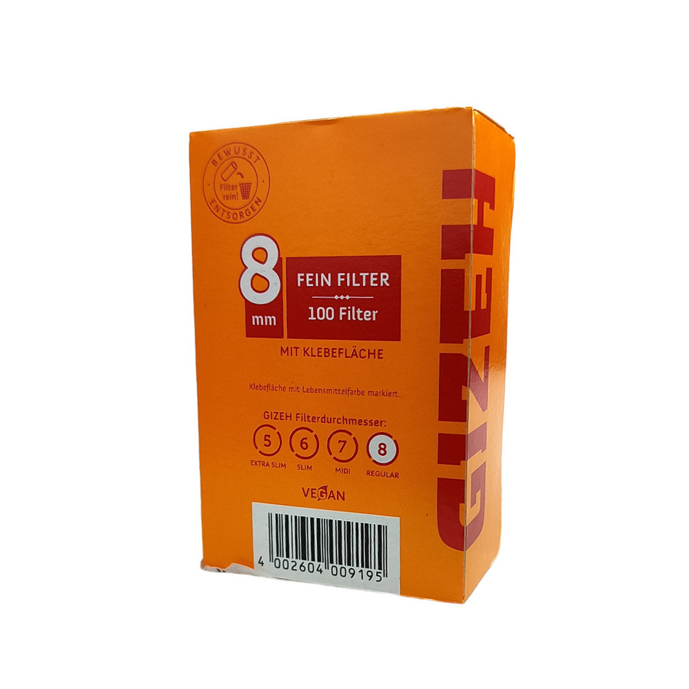Cigaretové Filtry GIZEH 100ks Inhalt 8 mm