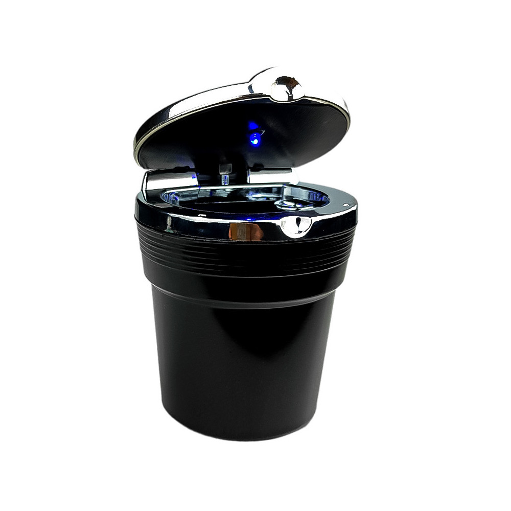 Popelník do auta černý LED otevřený
