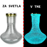 Vodní dýmka KAYA ELOX ECO Mramor Zlatá / Glow - Váza