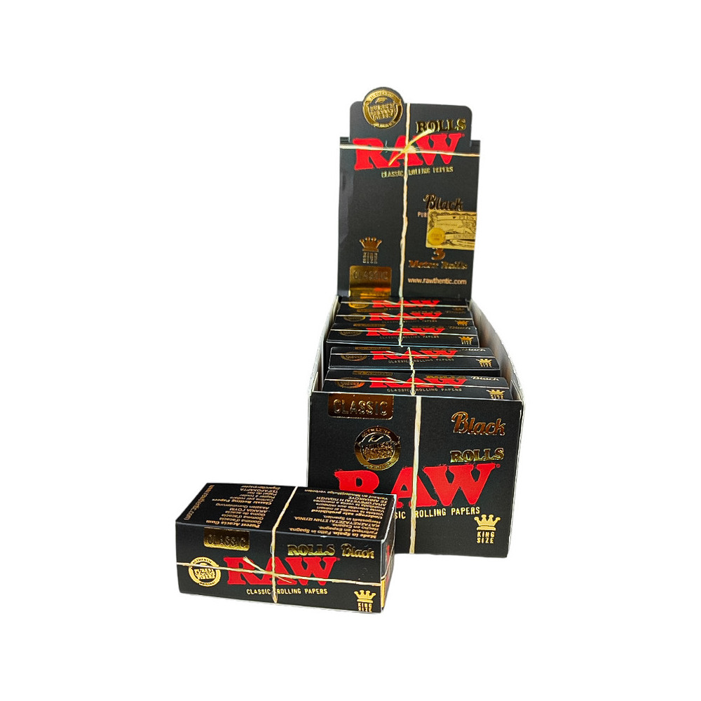 Papírky RAW Black Rolls s krabicí
