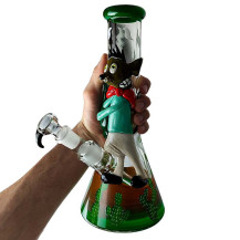 Skleněné bongo Beaker Vloučko Art 31cm - v ruce