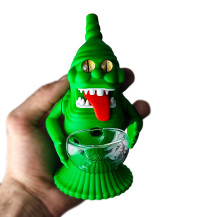 Silikonový bong - Green Monster - v ruce