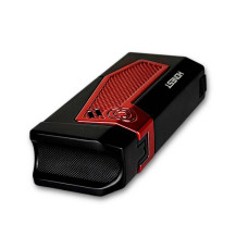 Tryskový zapalovač Honest 4-jet - Red metalic - prostor pro položení doutníku