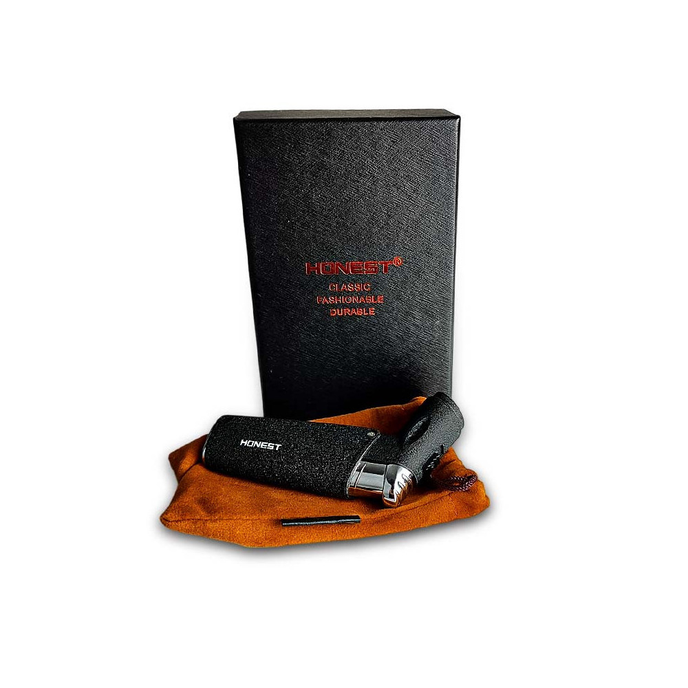 Tryskový zapalovač Honest - Black Single Jet - s krabičkou
