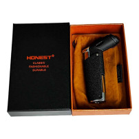 Tryskový zapalovač Honest - Black Single Jet - v krabičce
