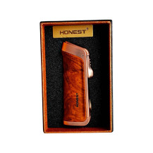 Tryskový zapalovač Honest Wood 3-jet s vykrajovátkem - v krabičce