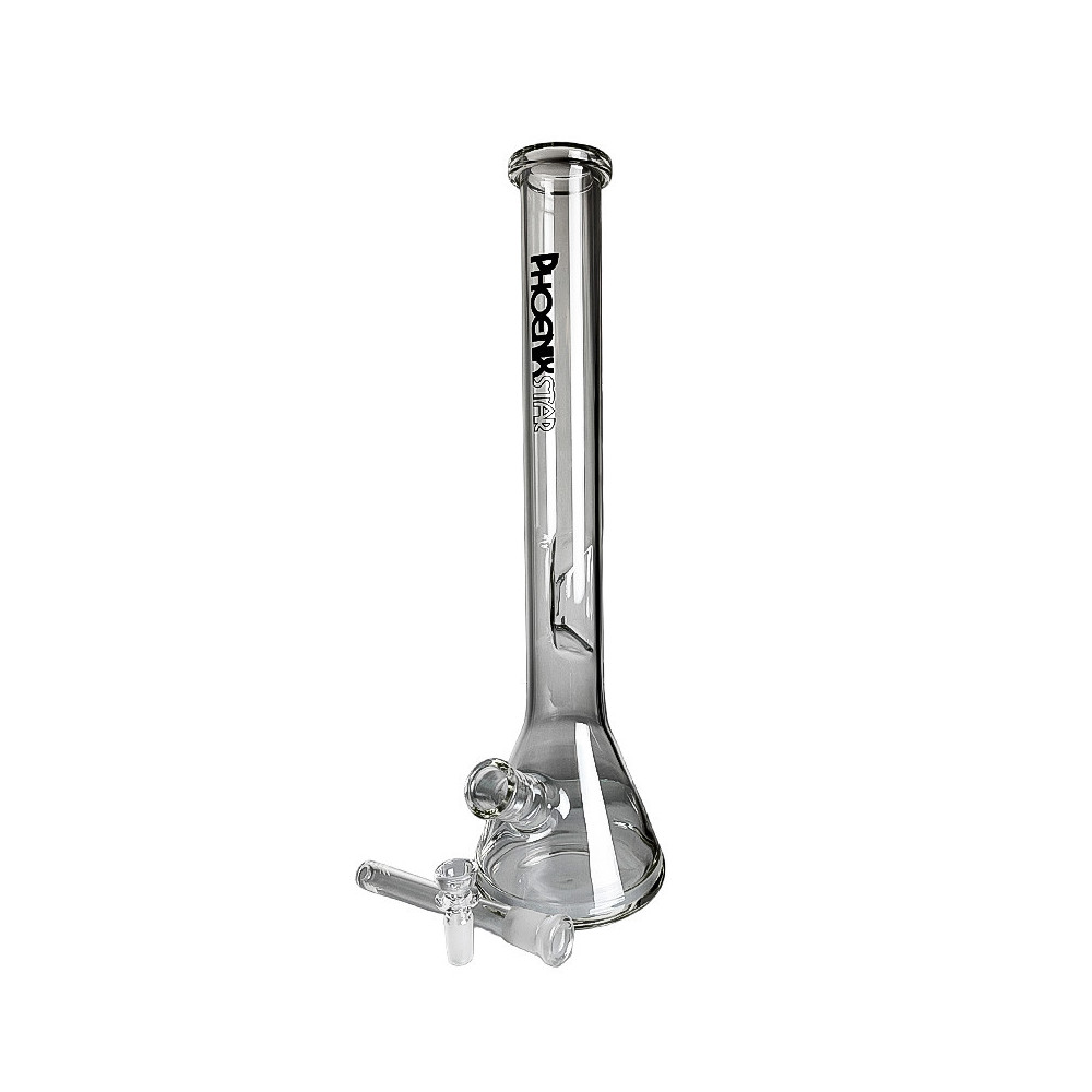 Skleněné bongo Phoenix černé barvy - vybraný downpipe a šluk