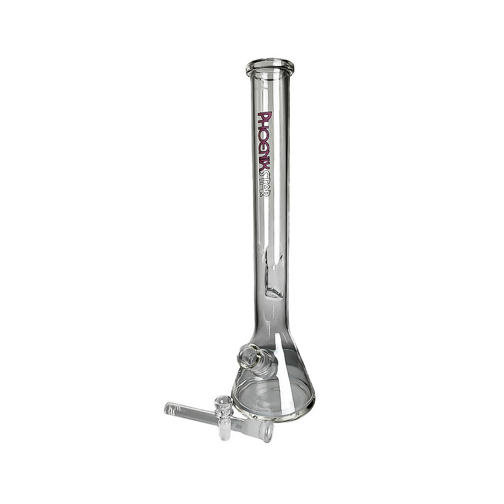 Skleněné bongo Phoenix růžové barvy - vybraný downpipe a šluk