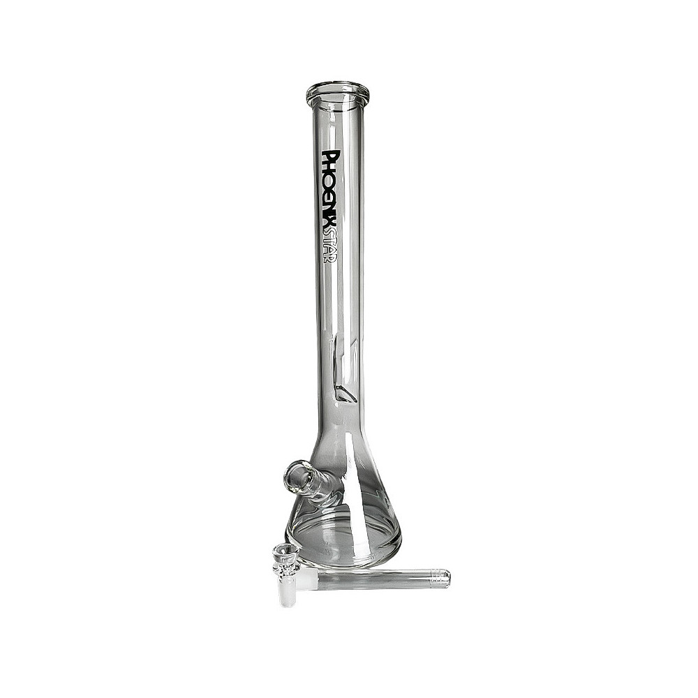 Skleněné bongo Phoenix zelené barvy - vybraný downpipe a šluk