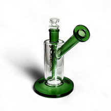 Skleněné bongo Phoenix Bubbler zelené barvy - pohled na zadní stranu bonga