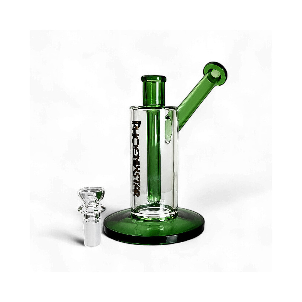 Skleněné bongo Phoenix Bubbler zelené barvy - vybraný down pipe a šluk