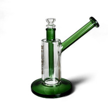 Skleněné bongo Phoenix Bubbler zelené barvy - pohled na boční stranu bonga