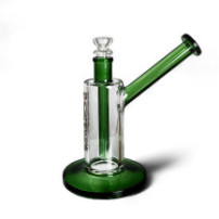Skleněné bongo Phoenix Bubbler zelené barvy - pohled na boční stranu bonga