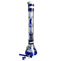 Skleněné bongo PHX double 8arm percs modré barvy-vybraný down pipe a šluk