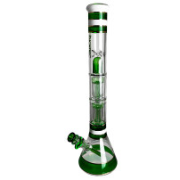 Skleněné bongo PHX double 8arm percs zelené barvy