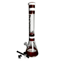 Skleněné bongo Phoenix beaker červené barvy - vybraný downpipe a šluk