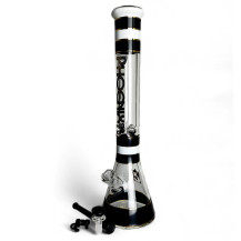 Skleněné bongo Phoenix beaker černé barvy - vybraný downpipe a šluk