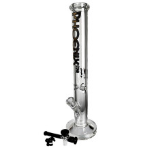 Skleněné bongo Phoenix černé barvy - vybraný downpipe a šluk