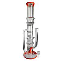 Skleněné bongo Dušan 8honeycomb 2turbine American Rod perc oranžové barvy - vybraný šluk