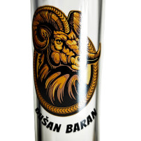 Skleněné bongo Dušan v mléčně-zelené barvě - Logo Dušan Baran