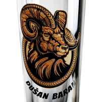 Skleněné bongo Dušan Clear Glass - Logo Dušan Baran