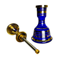 Set Cleopatra Blue - váza a ponorná část vodní dýmky