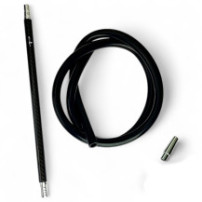 Set silikonová hadice s náustkem na vodní dýmku CARBON MATTE SILVER