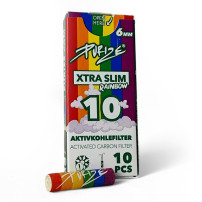Filtry PURIZE Xtra Slim 6mm / 10ks rainbow - s vytaženým filtrem