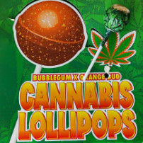 Lízátko Hempy Lab Cannabis Orange Bud - s pozadím
