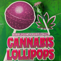 Lízátko Hempy Lab Cannabis Purple Haze - s pozadím