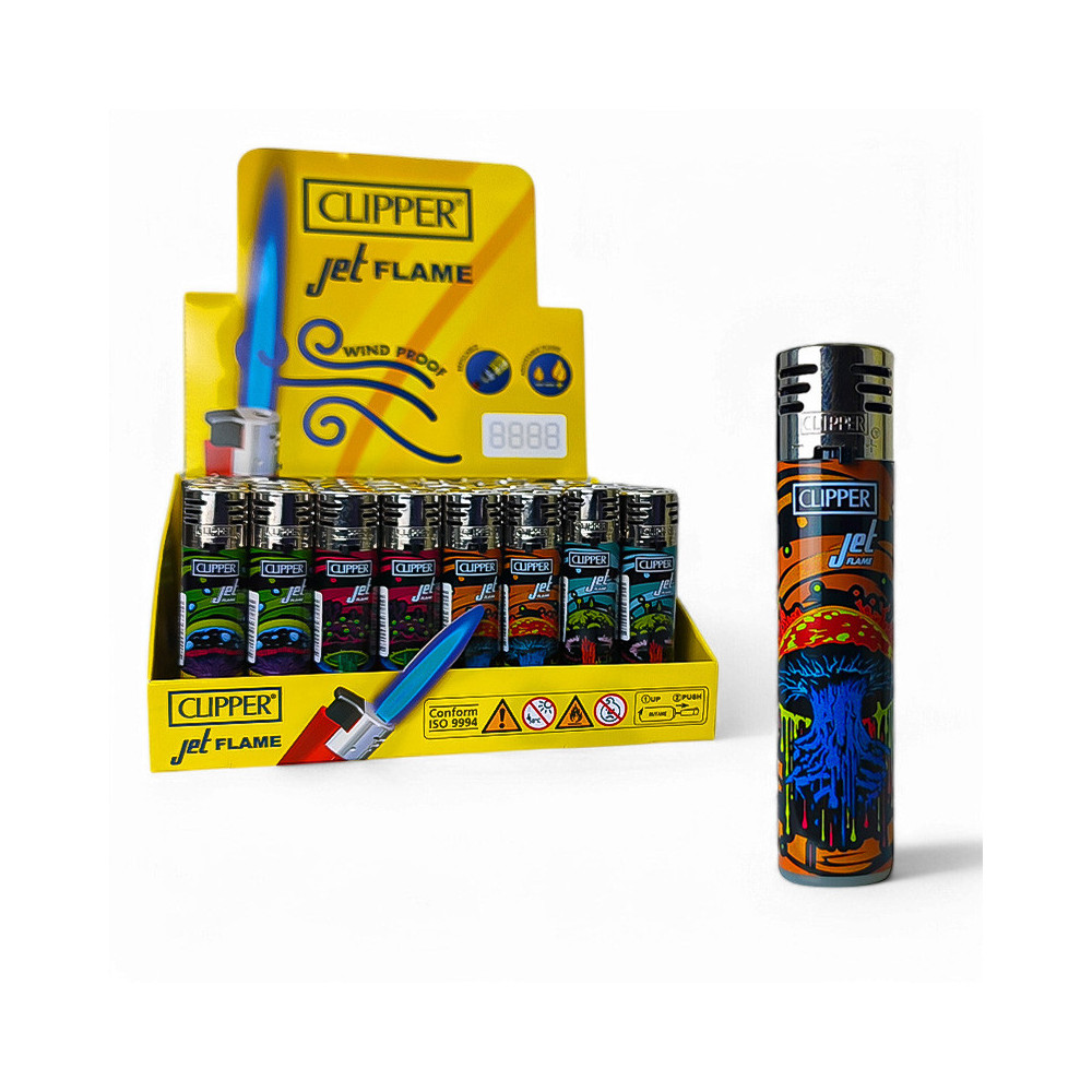 Zapalovač CLIPPER Jet Dark Mushrooms - s krabicí