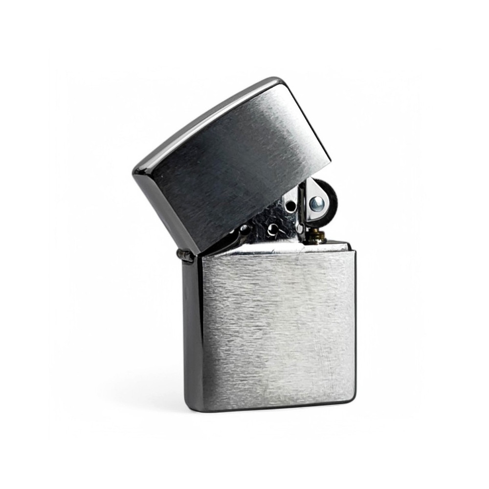 Zapalovač ZIPPO Brushed Chrome - polootevřený