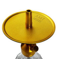 Vodní dýmka AMY Deluxe Alu Brilli S gold - transparent - talíř vodní dýmky