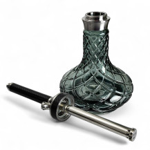 Vodní dýmka AMY Deluxe Carbonica Hybrid Black Silver - tělo vodní dýmky a váza