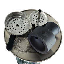 Vodní dýmka AMY Deluxe Carbonica Hybrid Black Silver - korunka