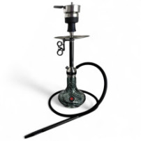 Vodní dýmka AMY Deluxe Carbonica Hybrid Black Silver - s hadicí vpředu