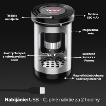 Yocan Draco - Elektrický grinder - infografika části grinderu