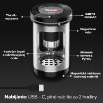 Yocan Draco - Elektrický grinder - infografika části grinderu