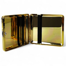 Pouzdro na cigarety gold s gumičkou - otevřeno