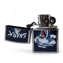 Zippo zapalovač - Shark Design - otevřený