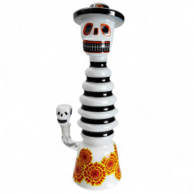 Skleněné bongo - Dia De Los Muertos XL - pohled zepředu