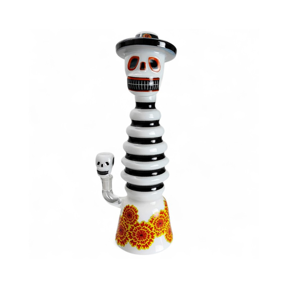 Skleněné bongo - Dia De Los Muertos XL - pohled zepředu
